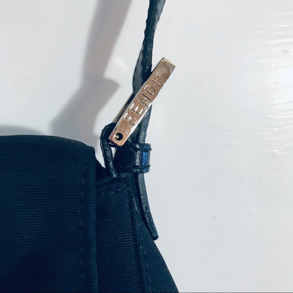 FENDI Black Zucchino canvas FF monogram handbag - Picture 3 of 8